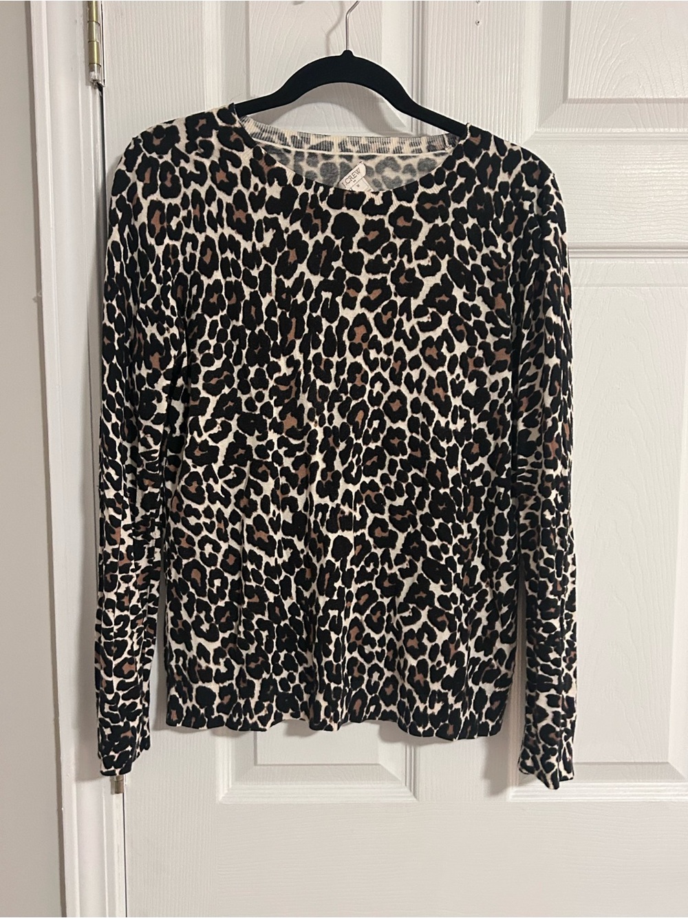 J. Crew Cream and Gray Leopard Print Sweater - Picture 2 of 3